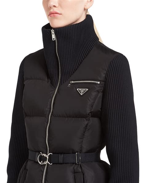 prada nylon jacke damen|prada light nylon puffer jacket.